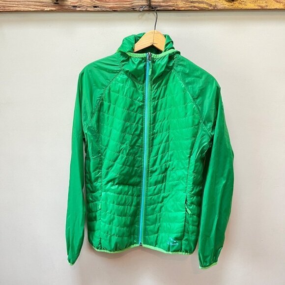 L. L. Bean Green Women's/Misses Primaloft Hooded‎ Packaway Jacket- Size M - Picture 1 of 6